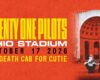 Concert poster for Twenty One Pilots at Ohio Stadium on October 17, 2026, with Death Cab for Cutie.